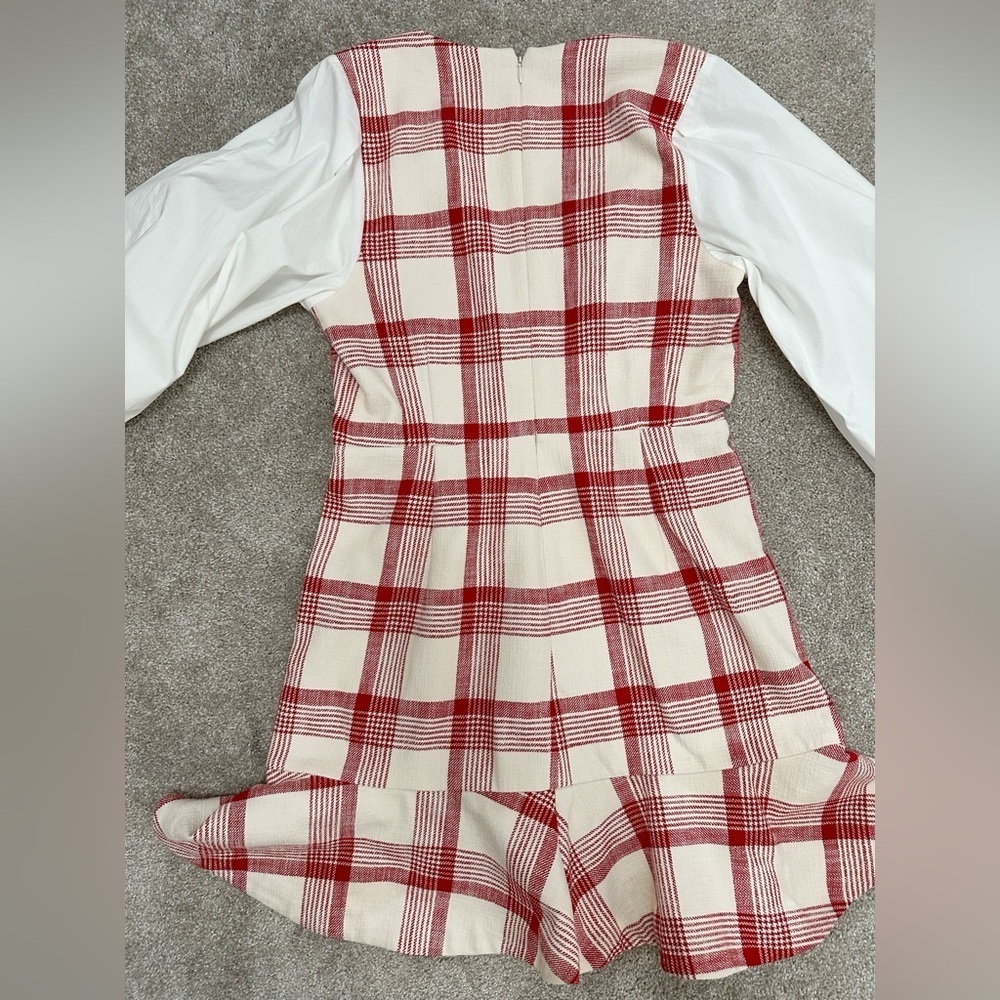 Tanya Taylor Gemma Dress Plaid w Flounce hem & Blouson sleeve - size 6 - NWT - Picture 9 of 16